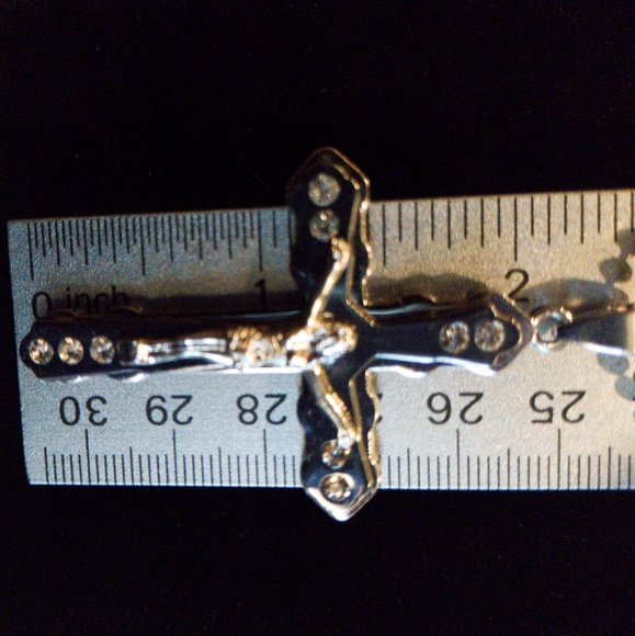 24” Stainless Steel Necklace with 2" Large Cross - Picture 11 of 17